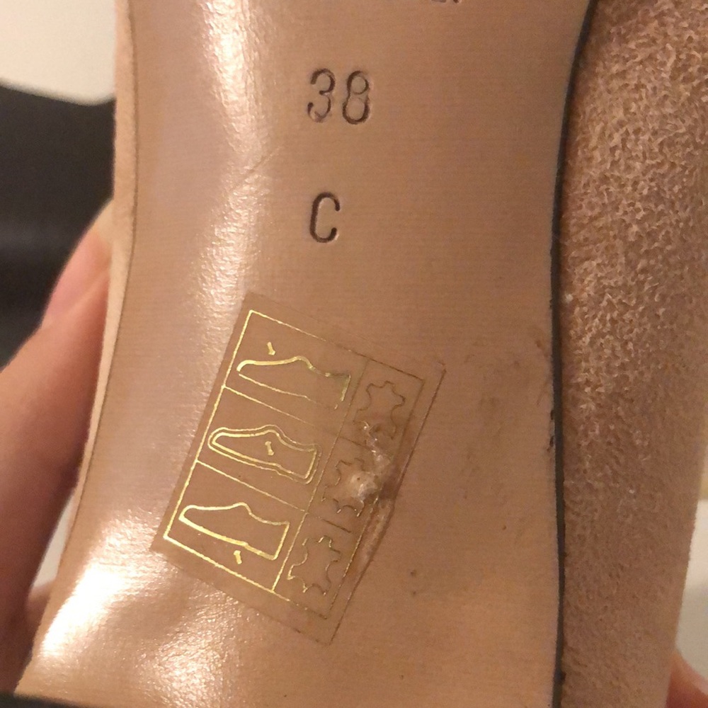 (NWOT) Gucci Vintage Suede Horse Bit Taupe Pink Mid-Heel Pointed Heels | 38C - Picture 14 of 16